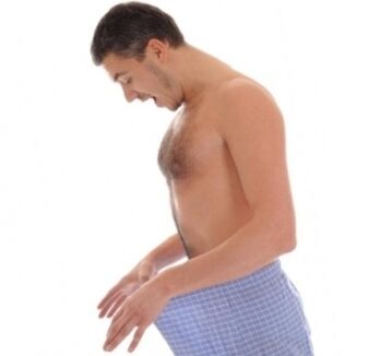 A man's joy at the result of penis enlargement